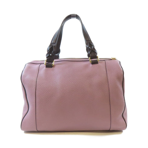 LOEWE GHW 2 Way Shoulder Handbag Calfskin Leather Purple