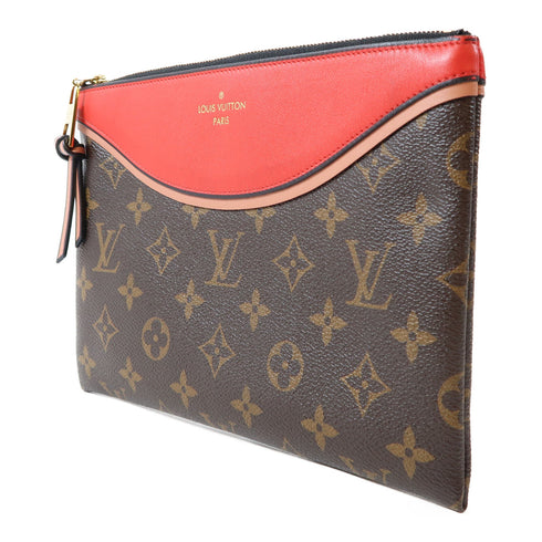 LOUIS VUITTON LV GHW Tuileries Pochette Pouch M63903 Monogram Brown Red