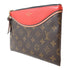 LOUIS VUITTON LV GHW Tuileries Pochette Pouch M63903 Monogram Brown Red