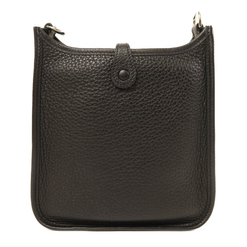 HERMES PHW Evelyne TPM Shoulder Bag Clemence Leather Black/Noir