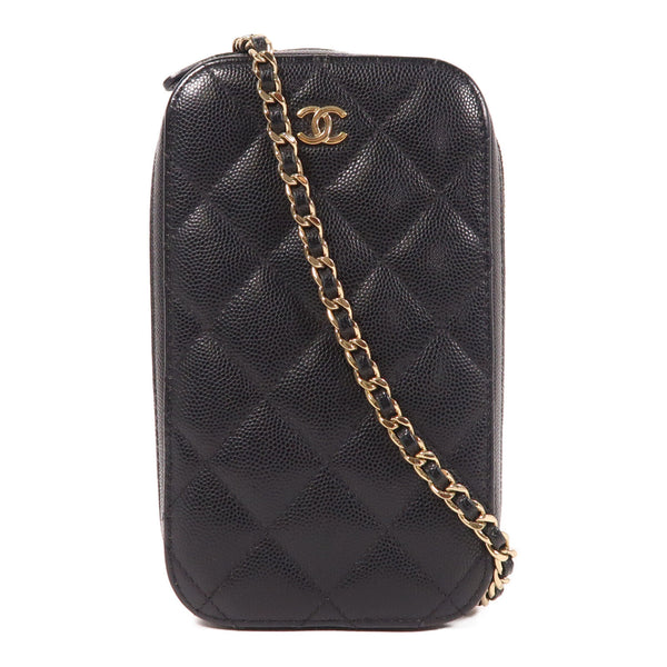 CHANEL CC GHW Chain Shoulder Bag Calfskin Leather Black v4