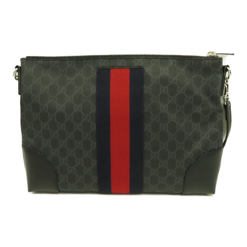 GUCCI GG SHW Shoulder Bag PVC Coated Canvas 474139 Black