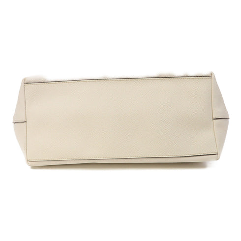 COACH GHW Shoulder Bag Calfskin Leather White