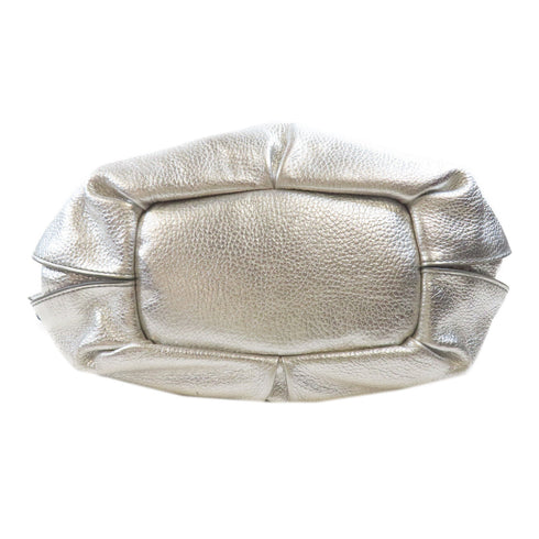 CELINE SHW Shoulder Bag Leather Silver