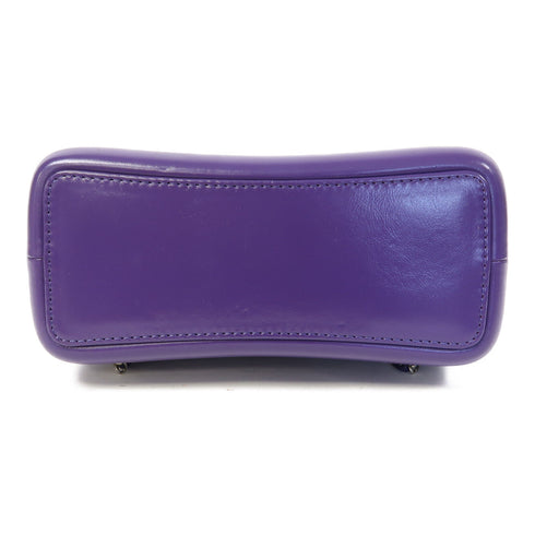 CHANEL Herringbone CC Gabrielle Backpack/Rucksack Calfskin Leather Purple