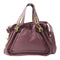 Chloe GHW Paraty Rock Bag 2 Way Shoulder Bag Handbag Calfskin Leather Purple