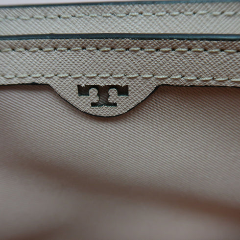 Tory Burch GHW Chain Shoulder Bag Calfskin Leather Beige/Pink