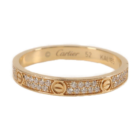 CARTIER Diamond Love Ring 18K Rose Pink Gold US#6 Cartier#52