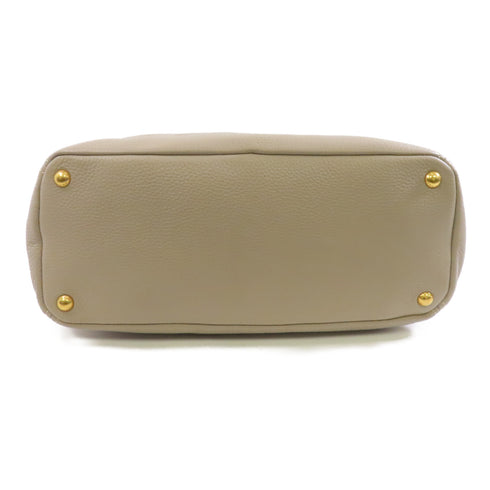 PRADA GHW Shoulder Tote Bag BR4970 Calfskin Leather Gray