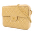 CHANEL CC GHW Vintage Chain Shoulder Bag Lambskin Leather Yellow