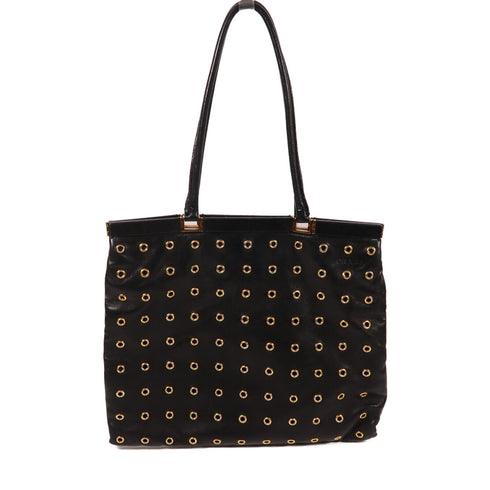 PRADA GHW Shoulder Bag Calfskin Leather Black v1