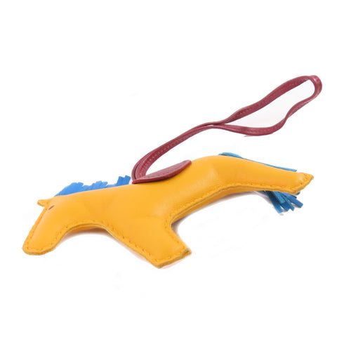 HERMES Rodeo MM Charm Swift Leather Yellow Blue
