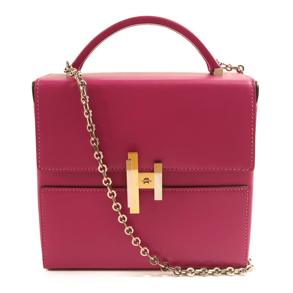 HERMES PHW Cinhetic Bag 2 Way Shoulder Bag Tadelakt Leather Rose Purple