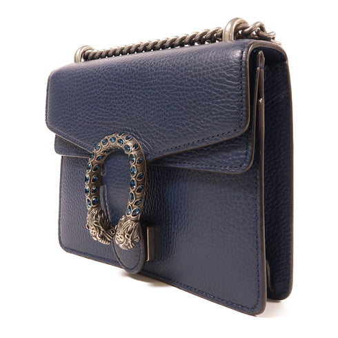 GUCCI GG SHW Dionysus Chain Shoulder Bag Calfskin Leather Navy 421970