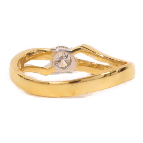 Jewelry 0.25ct Diamond Ring 3.2g 18K Yellow Gold US#6.5