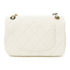 CHANEL Quilted CC GHW SHW Flap Bag 2022 Chain Shoulder Lambskin Leather White