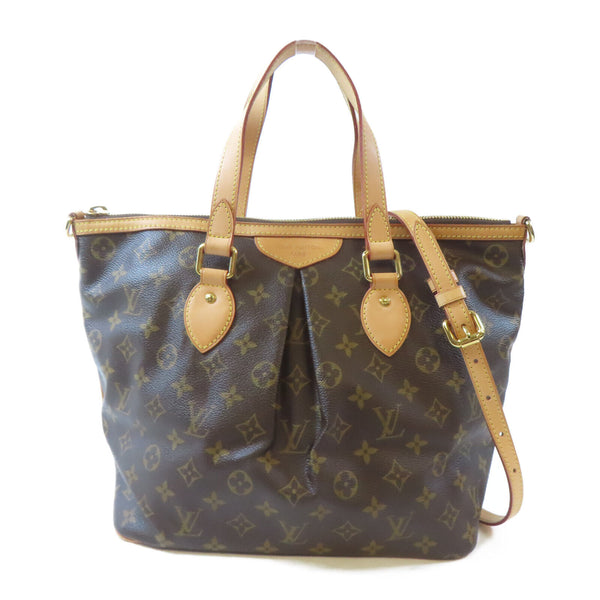 LOUIS VUITTON LV GHW Palermo PM 2 Way Shoulder Handbag M40145 Monogram Brown