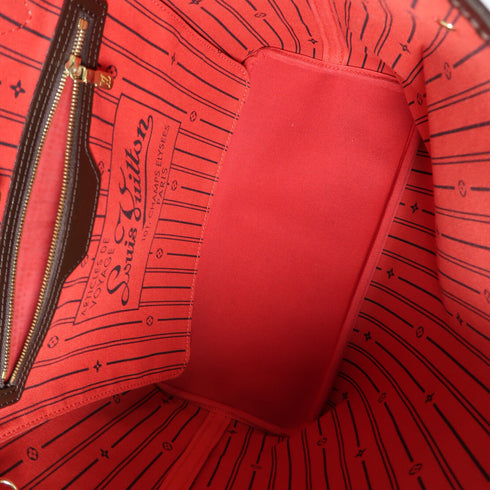 LOUIS VUITTON LV GHW Neverfull MM Shoulder Tote Bag N51105 Damier Ebene Brown