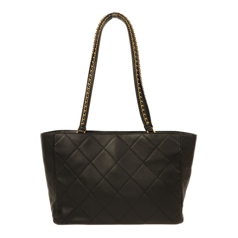 CHANEL CC GHW Matelasse Tote Bag Shoulder Bag AS3537 Calfskin Leather Black