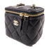 CHANEL CC GHW Vanity Case Chain Shoulder Bag Lambskin Leather Black