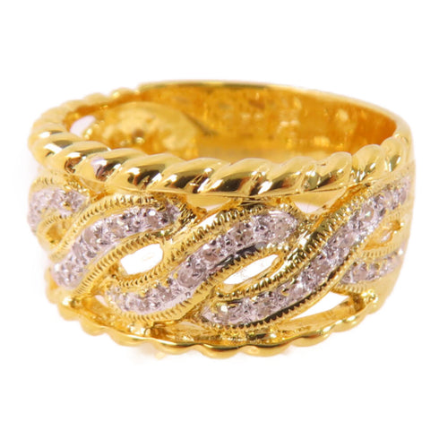 Fine Jewelry 0.22ct Diamond Ring US#7.75 18K Yellow Gold