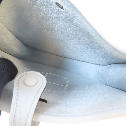 HERMES PHW Evelyne TPM Shoulder Crossbody Bag Clemence Leather Bleu Pale Blue