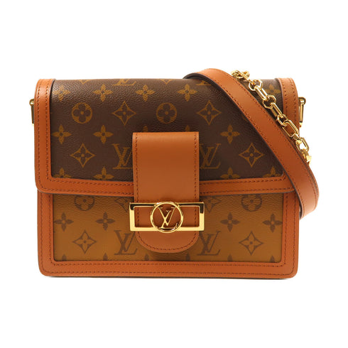 LOUIS VUITTON LV GHW Dauphine MM Shoulder Bag Monogram Reverse M45958 Brown