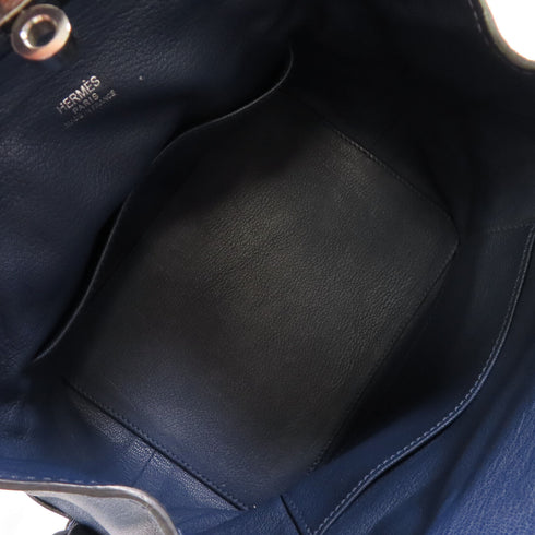 HERMES PHW Toolbox 20 Handbag Shoulder Bag Evercolor Leather Bleu Agate