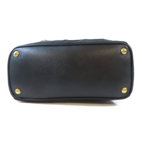 PRADA GHW 2 Way Shoulder Handbag Nylon Black