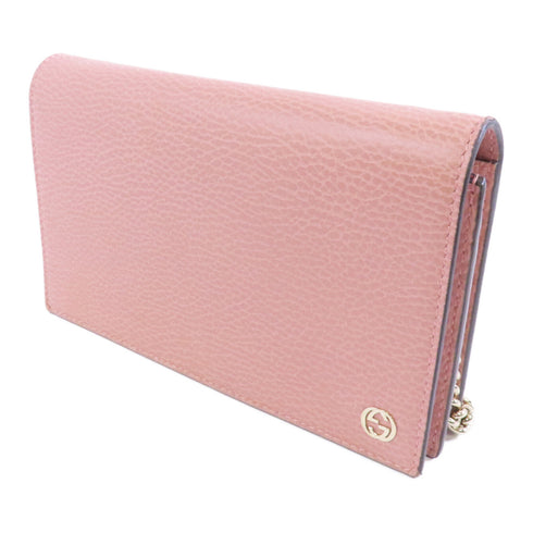 GUCCI GG GHW Chain Shoulder Bag Crossbody 466506 Calfskin Leather Pink