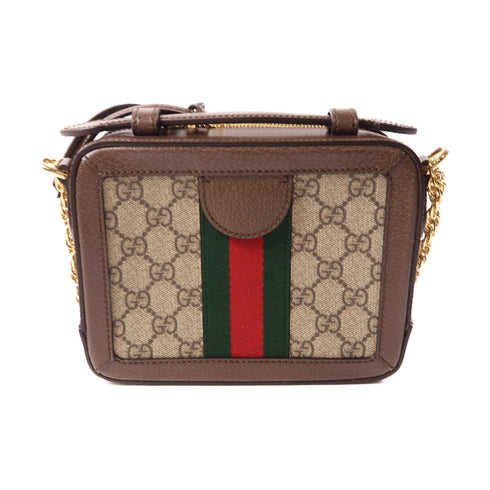 GUCCI GG GHW Ophidia GG Mini Supreme Chain Shoulder Bag 602576 Coated Canvas