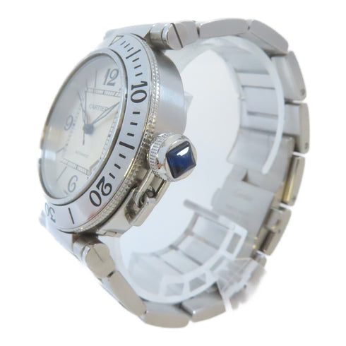 CARTIER Pasha Seatimer Automatic Watch W31080M7 Stainless Steel White