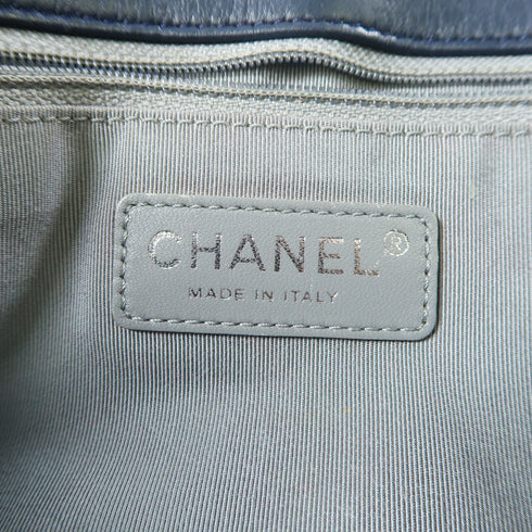 CHANEL Quilted CC SHW Chain Shoulder Bag Calfskin Leather Blue v5