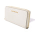 Michael Kors GHW Long Wallet Calfskin Leather White