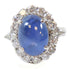 FINE JEWELRY 7.01ct Star Sapphire 1.18ct Diamond Ring PT900 Platinum US#5.5