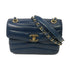 CHANEL CC GHW Chain Shoulder Bag Calfskin Leather Blue