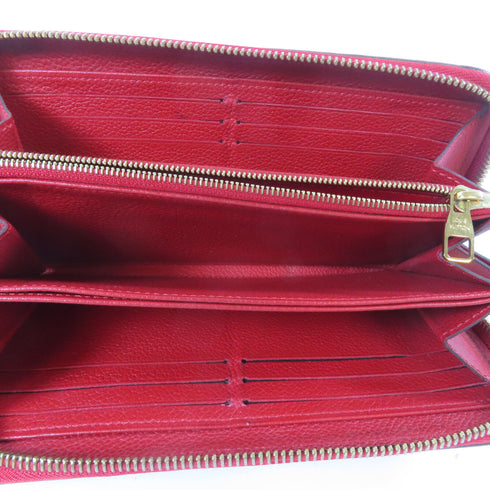 LOUIS VUITTON LV GHW Long Round Wallet M60169 Monogram Empreinte Red