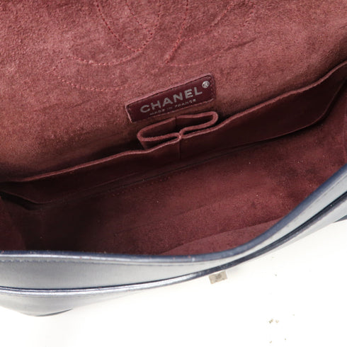 CHANEL CC SHW 2.55 Chain Shoulder Bag Calfskin Leather Blue