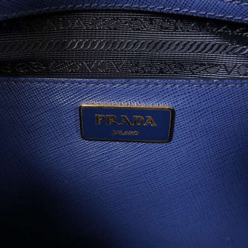 PRADA GHW 2 Way Shoulder Bag BL0837 Saffiano Leather Blue