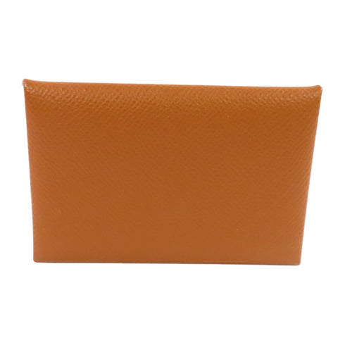 HERMES PHW Calvi Card Case Card Holder Epsom Leather