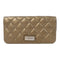 CHANEL Quilted CC SHW Long Wallet Calfskin Leather Gold