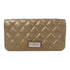CHANEL Quilted CC SHW Long Wallet Calfskin Leather Gold