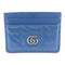 GUCCI GG SHW Card Case Calfskin Leather Blue