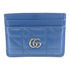 GUCCI GG SHW Card Case Calfskin Leather Blue