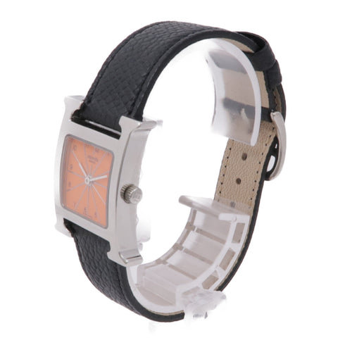 Hermes Heuer H Quartz Watch HH1.210 Leather Orange