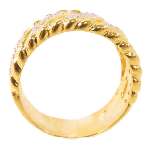 Fine Jewelry 0.22ct Diamond Ring US#7.75 18K Yellow Gold