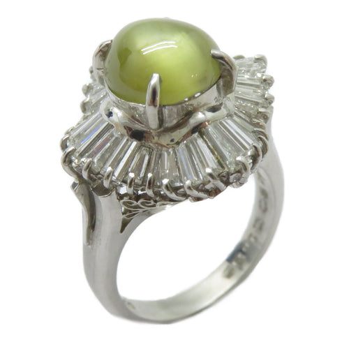 FINE JEWELRY 4.80ct Cat's Eye 1.86ct Diamond Ring PT900 Platinum US#6