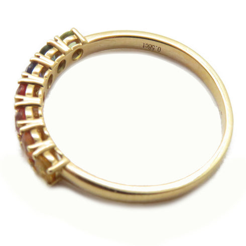 FINE JEWELRY 0.58ct Diamond Ring Color Stone 18K Pink Gold US#5.5