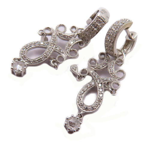 FINE JEWELRY 1.20ct 0.52ct Diamond Earrings 18K White Gold 8.0g