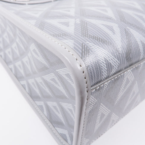 Christian Dior CD SHW Shoulder Tote Bag Coated Canvas Gray Grey